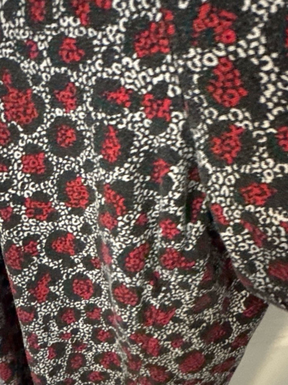 torrid Black Red and White Leopard-Spot Blouse